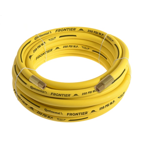Continental 3/4" x 75' Yellow EPDM Rubber Air Hose, 300 PSI, 3/4" FNPSM x FNPSM HZY07530-75-41 - main